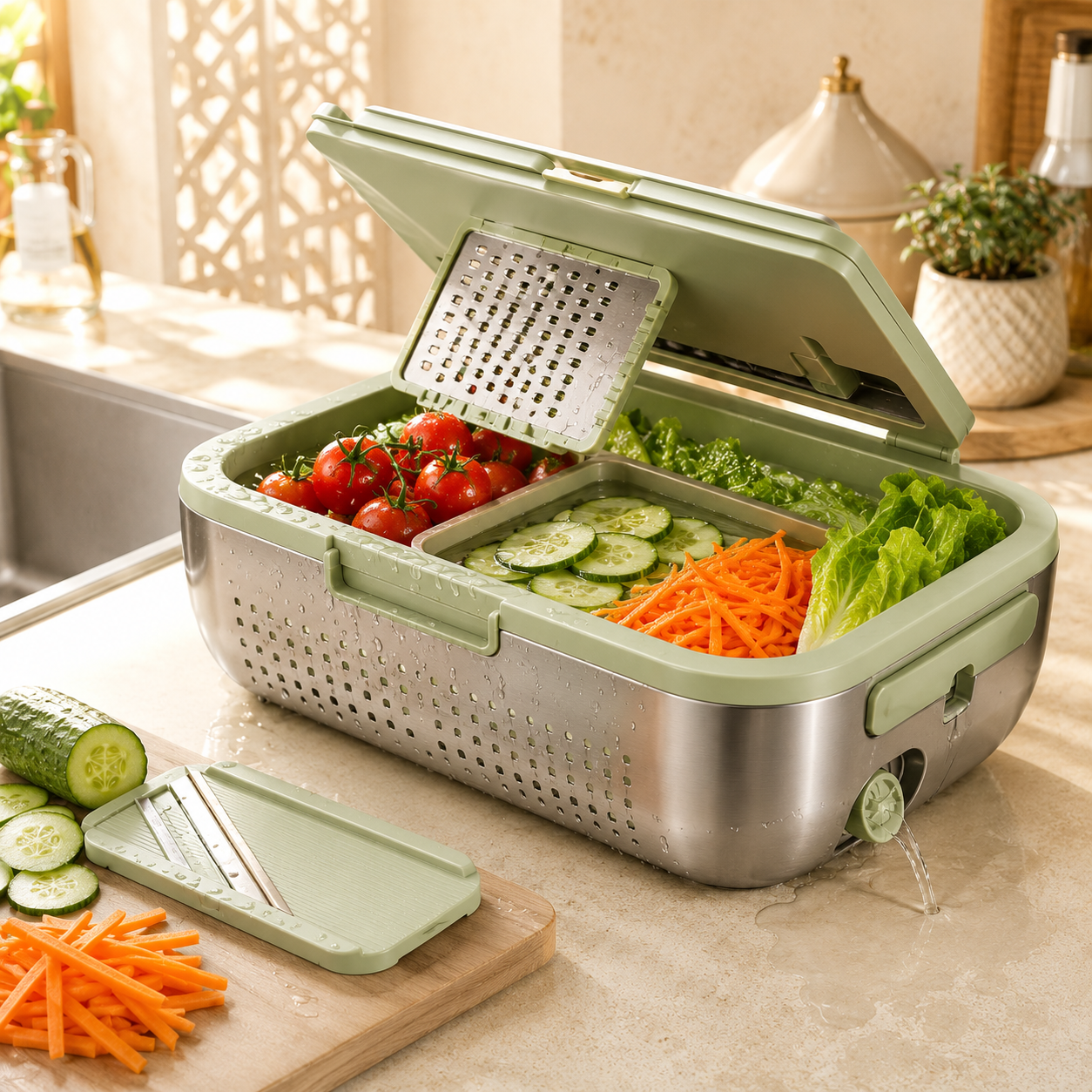 مصفاة الخضر والفواكه المتعددة 🥗